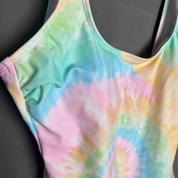 STONEY Clover Target Pastel Rainbow Tie Dye One Piece Swimsuit Size Large (1443) - Picture 5 of 7